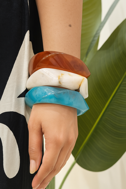 Resin Bangles Stack