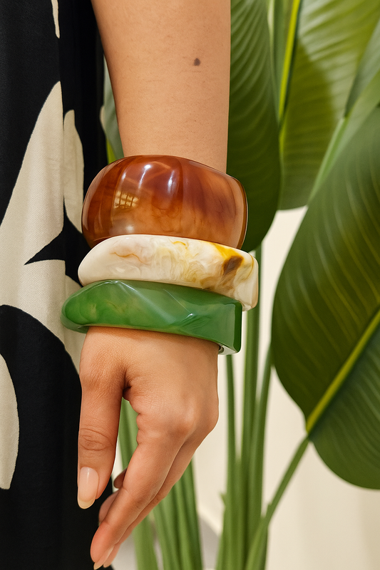 Resin Bangles Stack
