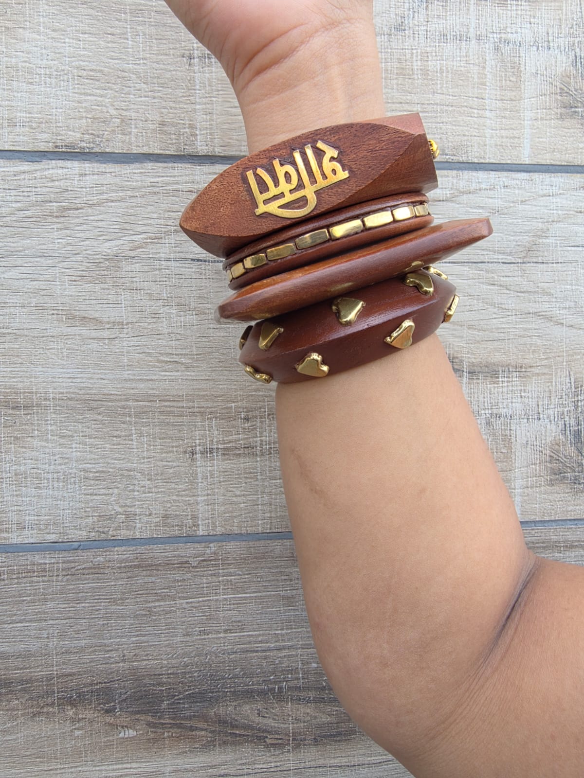 Shakti wooden bangles stack