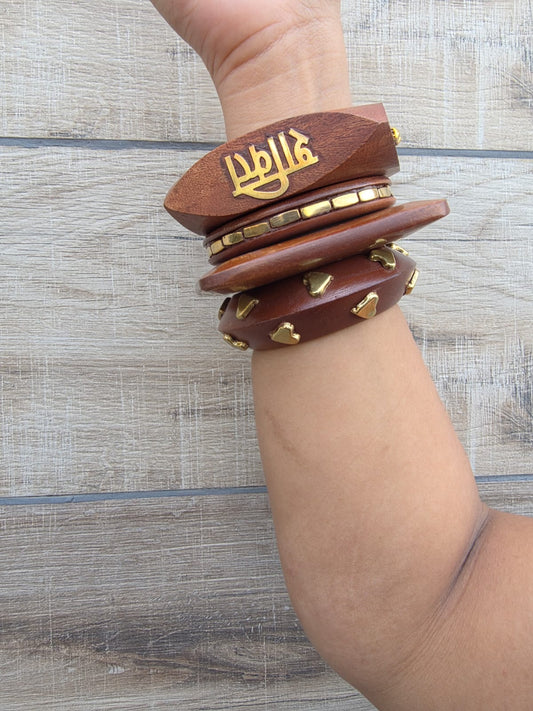 Shakti wooden bangles stack