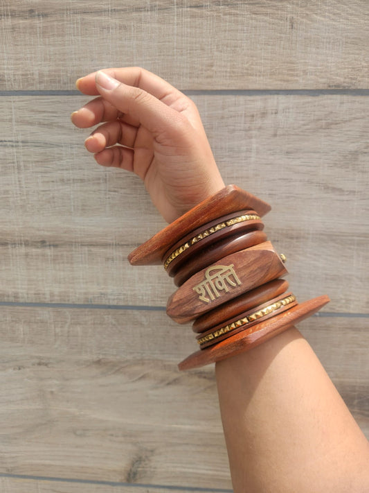Maysha wooden bangles stack