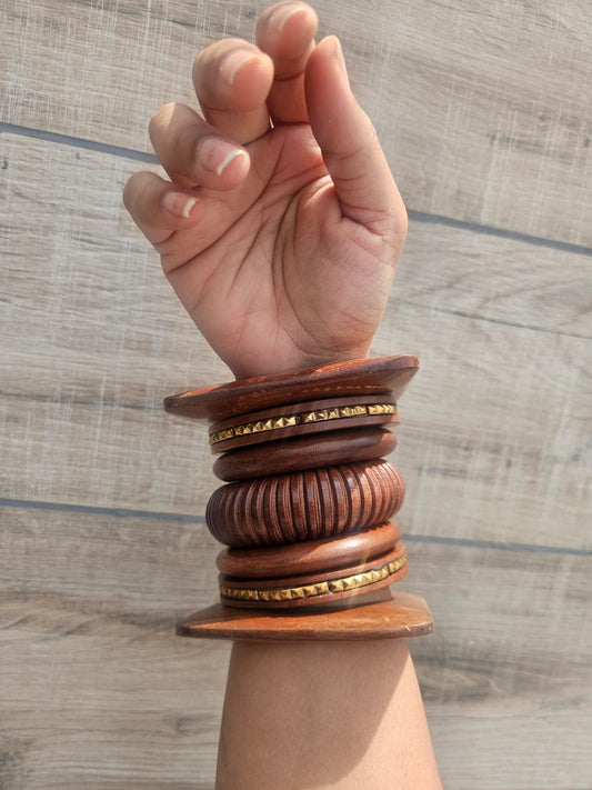 Trisha wooden bangles Stack