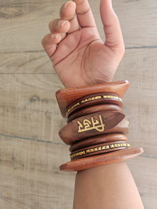 Ravya wooden bangles stack