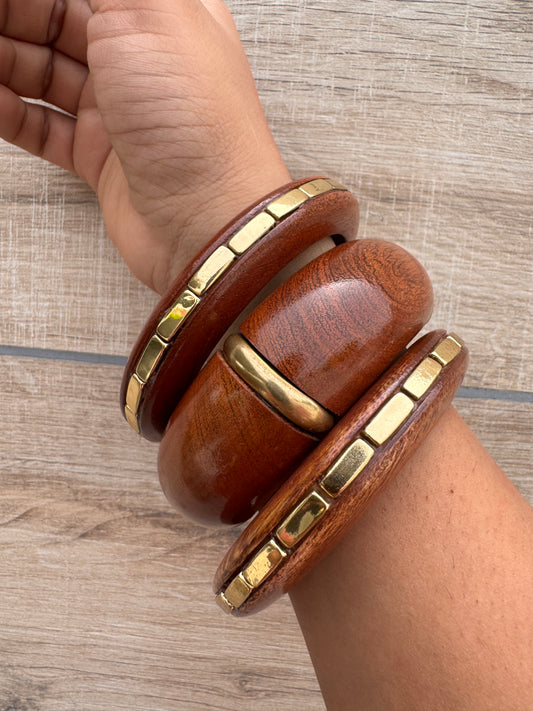 Ira wooden bangles-set of 3