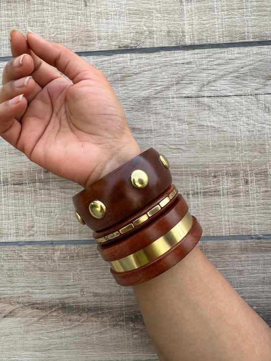 Ravina Wooden Bangles Stack-set of 3